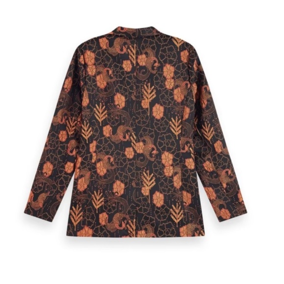 Scotch & Soda “Starwatcher” Black/Orange Jacquard Print Blazer Small NWT! - Picture 7 of 16